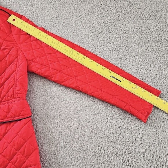 Talbots Jacket Womens XSmall Red Quilted Military Coat Fully Lined Cabincore - Picture 11 of 12